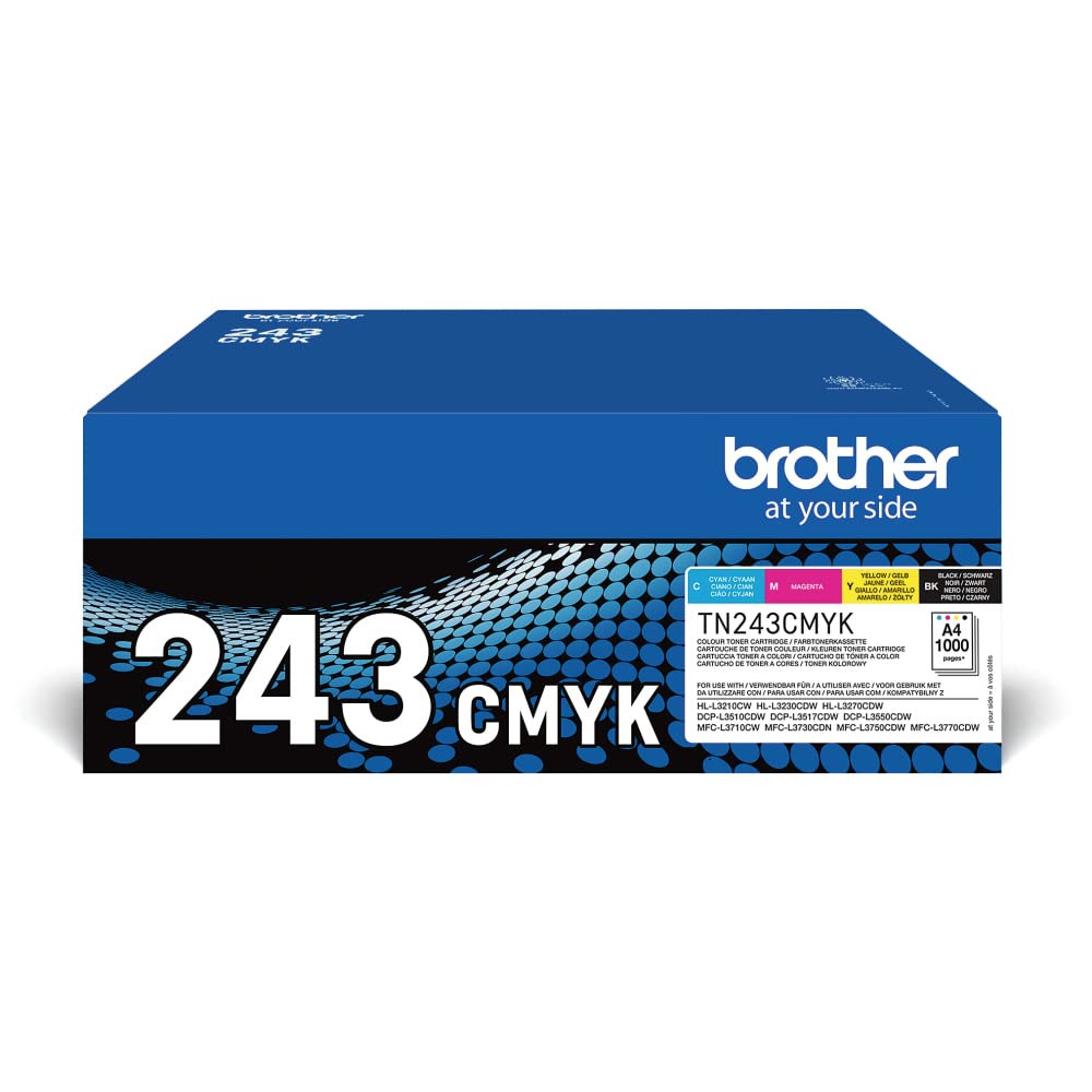 Brother TN-243CMYK Original Tonerkartusche druckt bis zu 1000 Seiten cyan magenta gelb schwarz 1er Pack