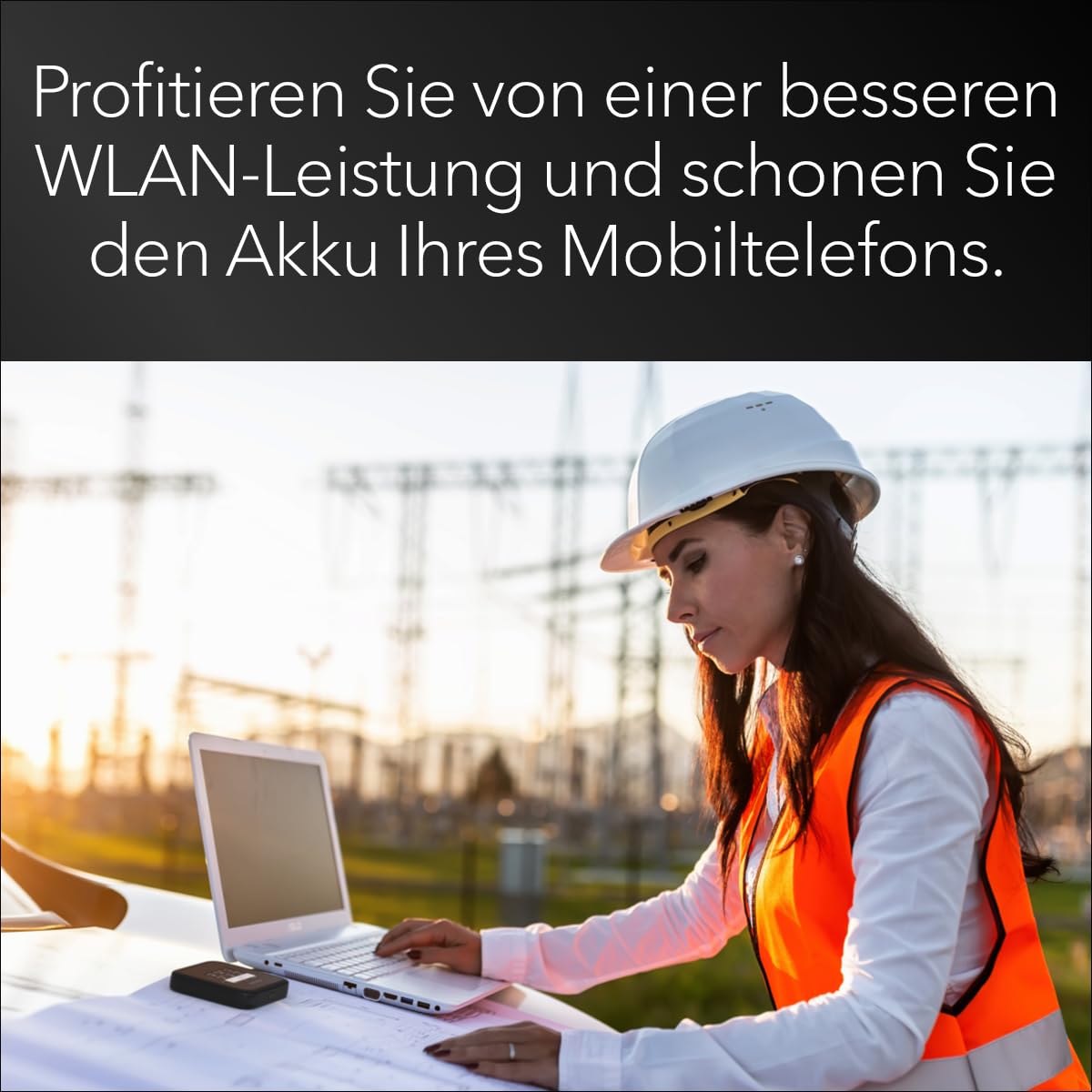 Mobiler 5G-WLAN-Router M3 Wi-Fi 6 Dualband bis 2,5 Gbit/s für bis zu 32 Geräte mit Hotspot-Funktion und Akku