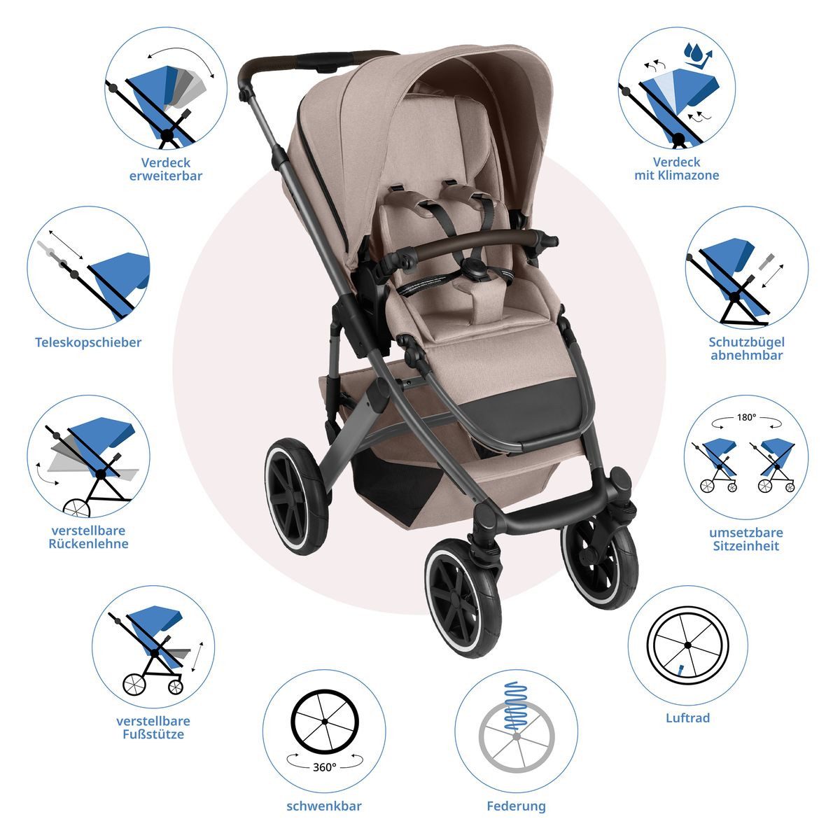 Kombi-Kinderwagen Salsa 5 Air - Camel