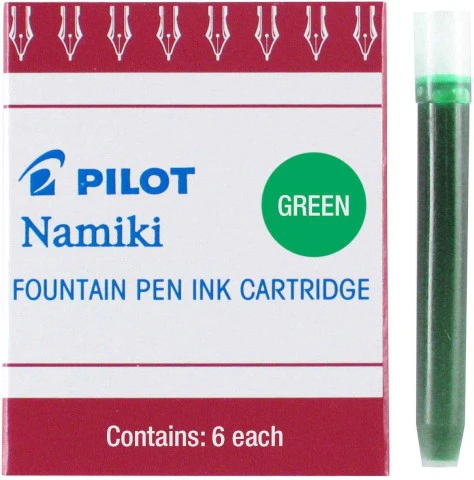 PILOT Namiki IC50 Fountain Pen Ink Cartridges, Green, 6-Pack