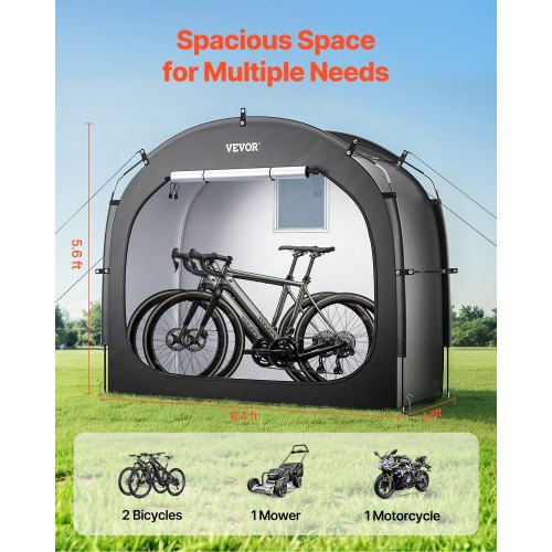 VEVOR Fahrradzelt Fahhrradgarage Fahrradschuppe für 1-2 Fahrräder 195x81x173cm