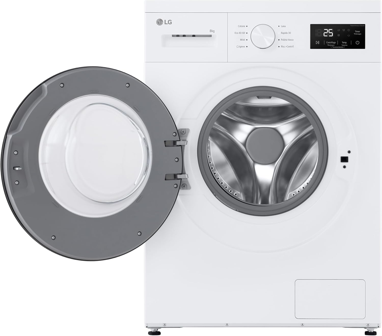 F4NA10S8NWK Lavatrice Slim 8 kg a Carica Frontale Serie A1, Classe A, 1400 Giri, Programma Igiene con Vapore, Top Rimovibile, Libera Installazione, Design Minimalista, White