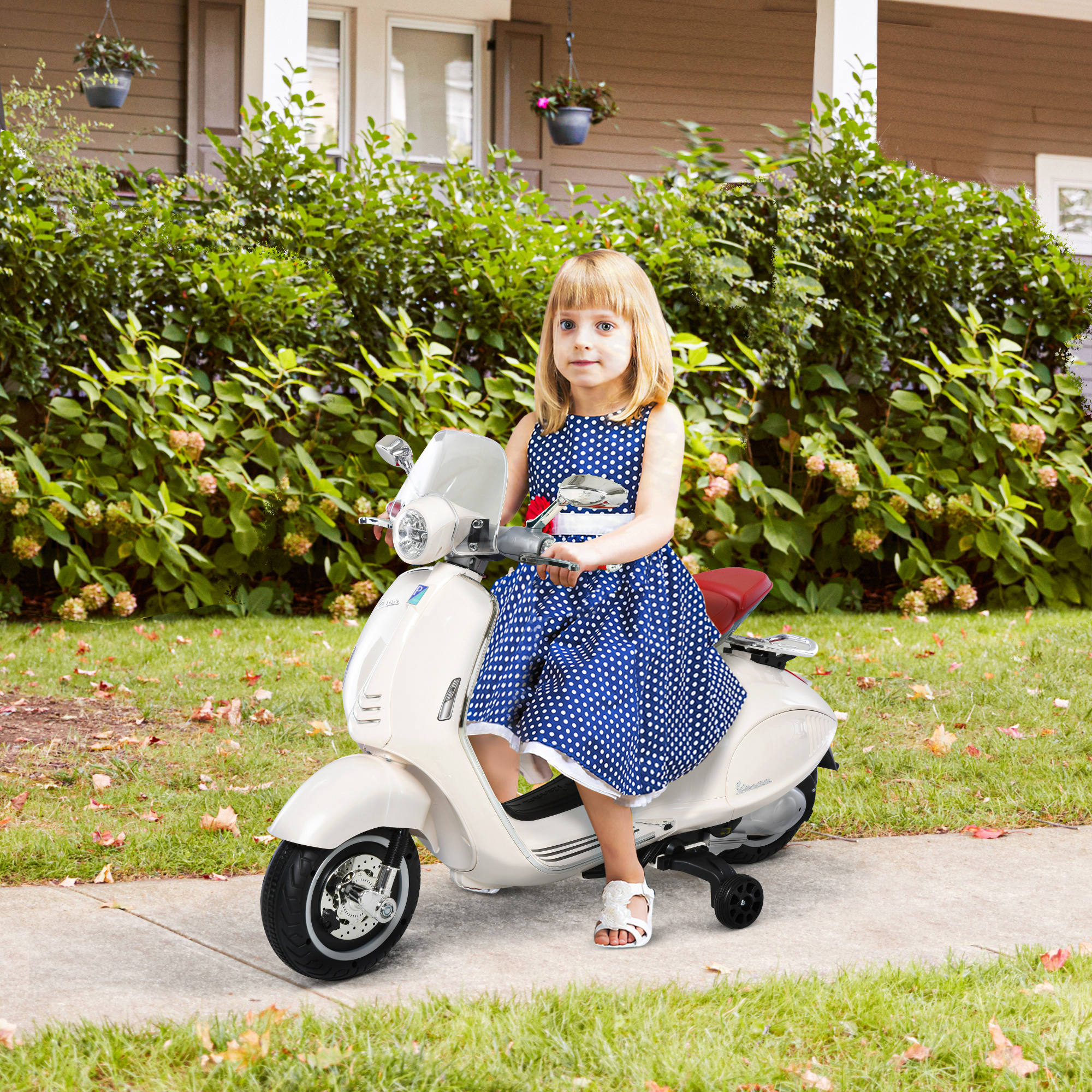 elektrisch voertuig kindermotor fiets met MP3-muziek verlichting 3-6 jaar wit