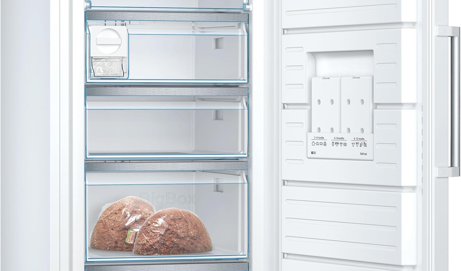 Bosch Hausgeräte GSN54AWDV Serie 6 Freistehender XXL-Gefrierschrank/A+++ / 176 x 70 cm / 188 kWh/Jahr/weiß / 360 l/IceTwister/BigBox