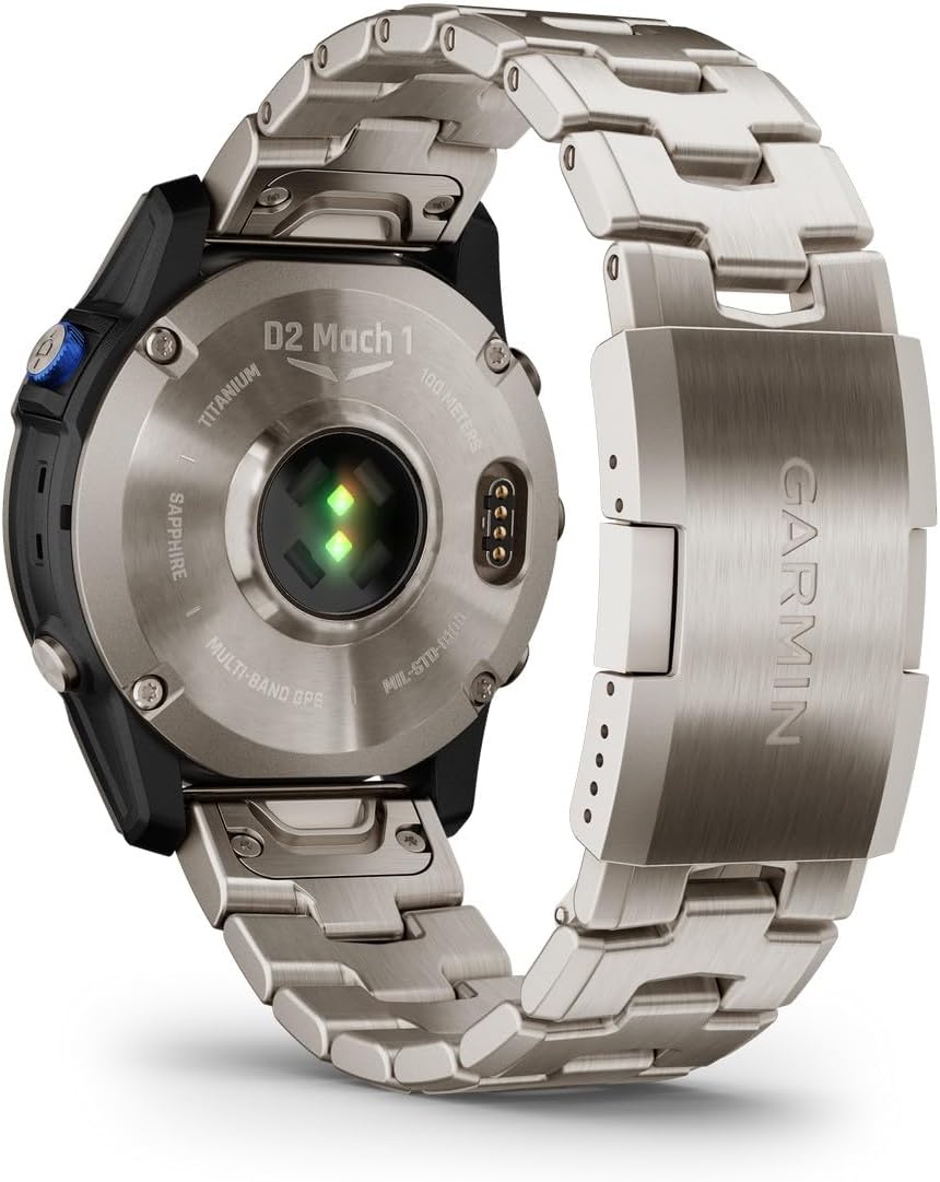 D2 Mach 1 Aviator Smartwatch with Vented Titanium Bracelet Bracciale Titanio E Silicone