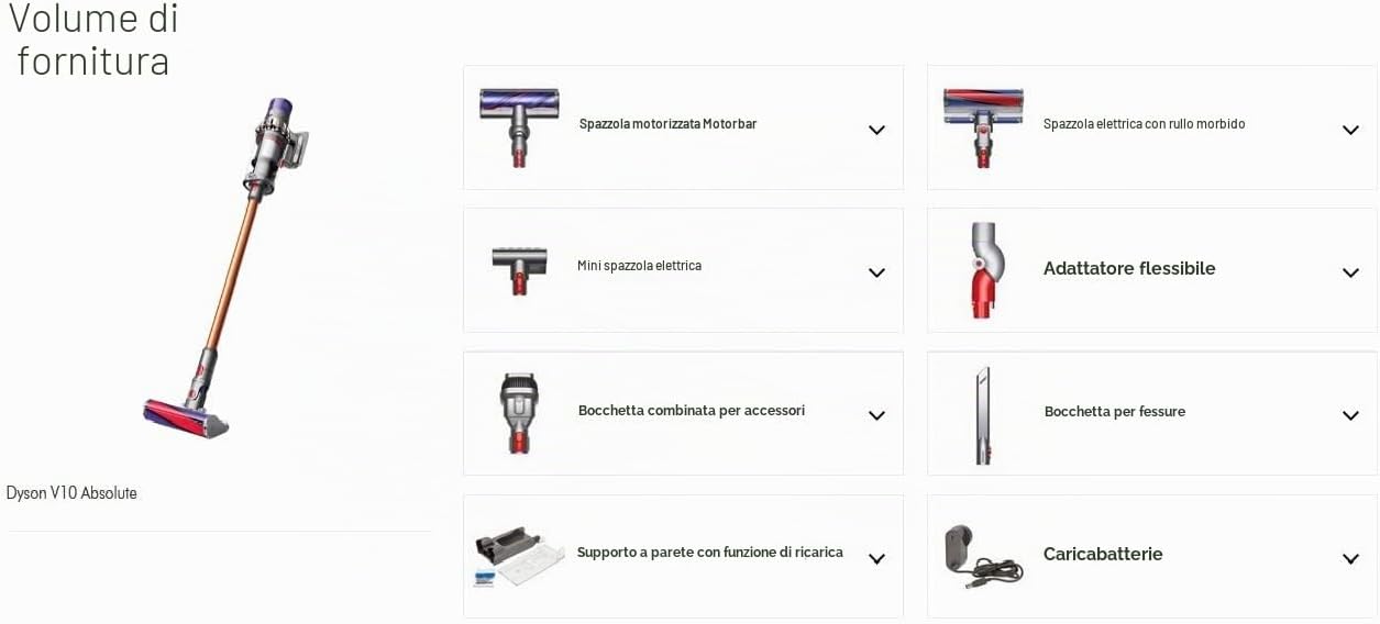 Dyson V10 Cyclone Absolute Aspirapolvere Grigio, 13200 W