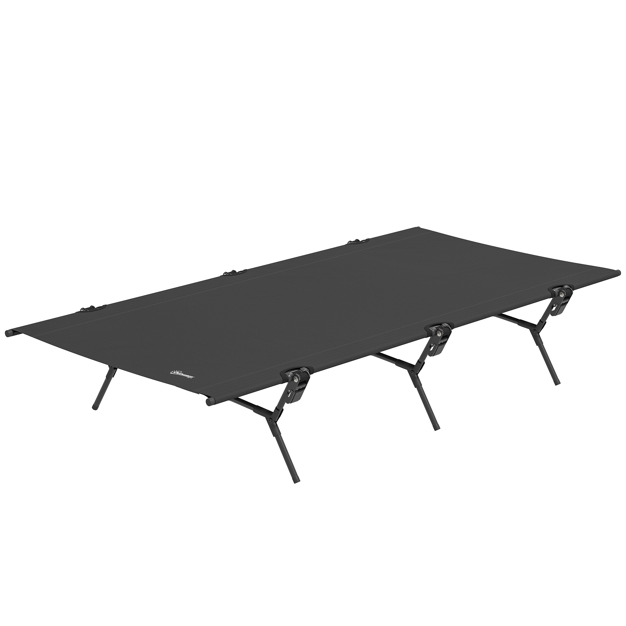 Outsunny Feldbett faltbar Campingbett mit Tragetasche 200 x 100 x 36 cm bis 120 kg Extra Breit Schwarz
