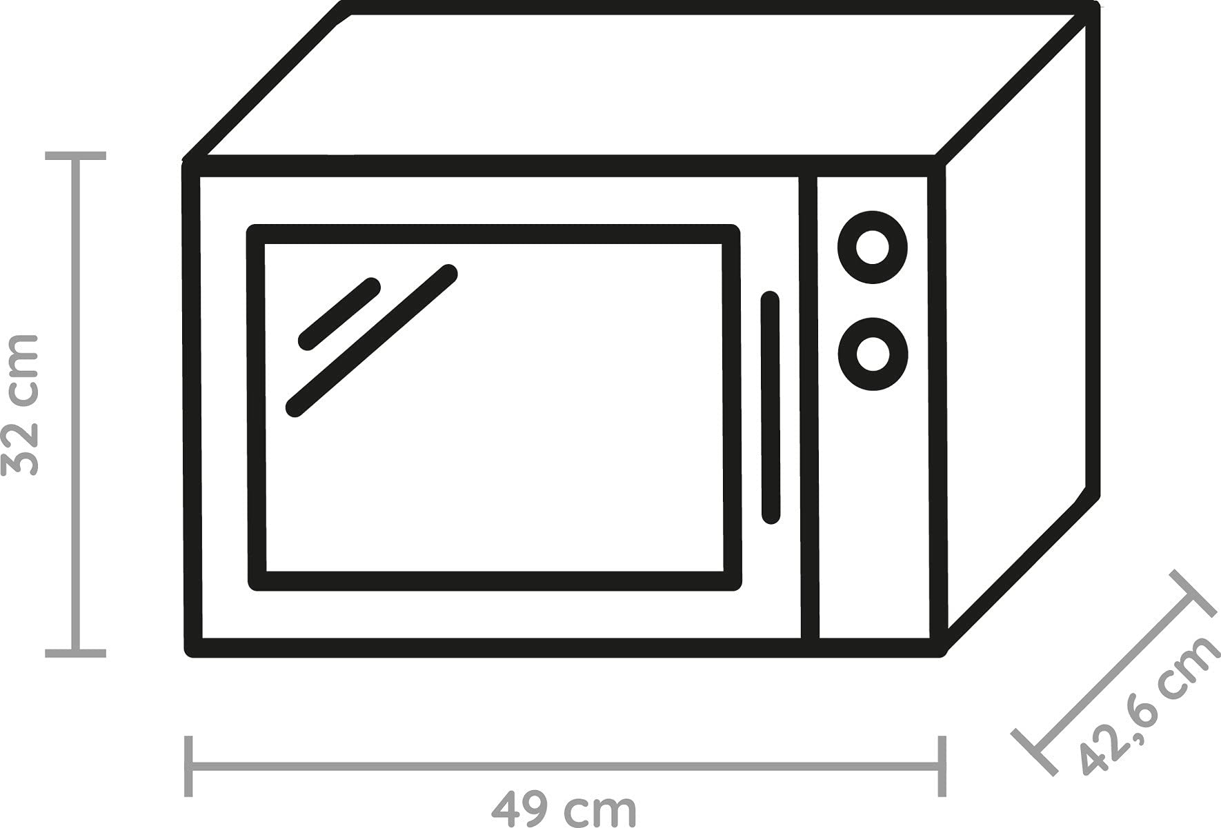 Mikrowelle mit Grill und Crisp-Funktion 25 L, 800 W, Grill 1000 W, Dampfgarfunktion und AutoClean, silber