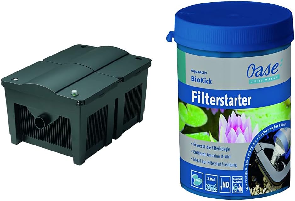 Oase Wasseraufbereiter, 36.000 l, Schwarz/Blau, 56641 Durchlauffilter BioSmart 36000, Filter für bis zu /h