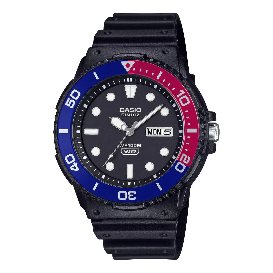 Orologio Casio MRW-230H-1E2VEF resina nera ghiera bicolore