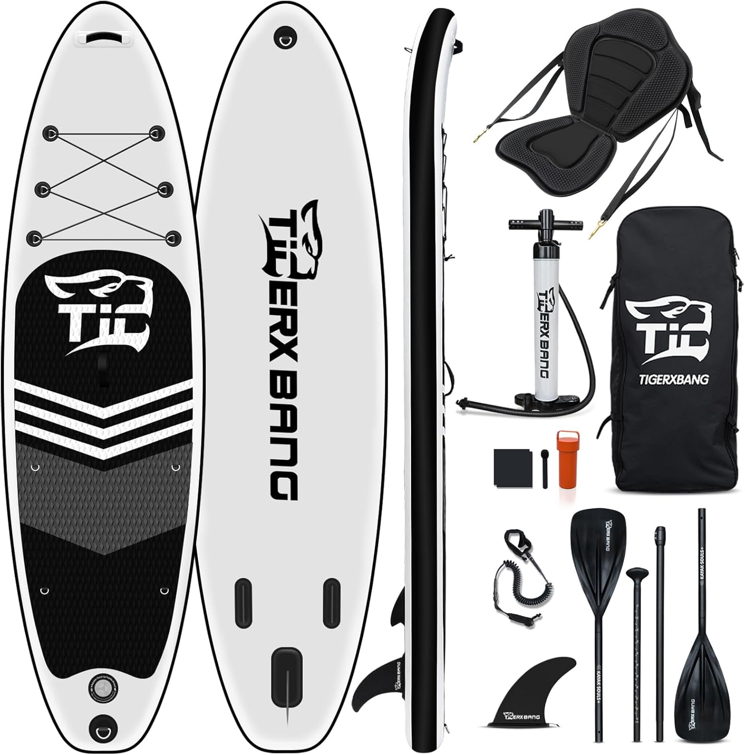 Tigerxbang Tavola SUP Board Stand Up Paddling Board, Tavola da Surf Board Gonfiabile| 320x80x15cm | 305x82x15cm| - ISUP Accessori Completi