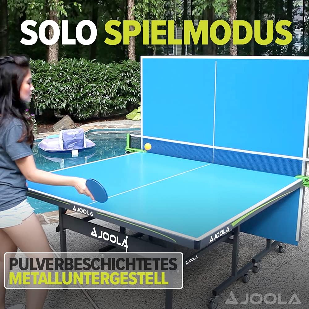 JOOLA Tavolo da ping pong professionale per esterni, 6 mm, superficie composita in alluminio, resistente alle intemperie, pieghevole, con rete inclusa