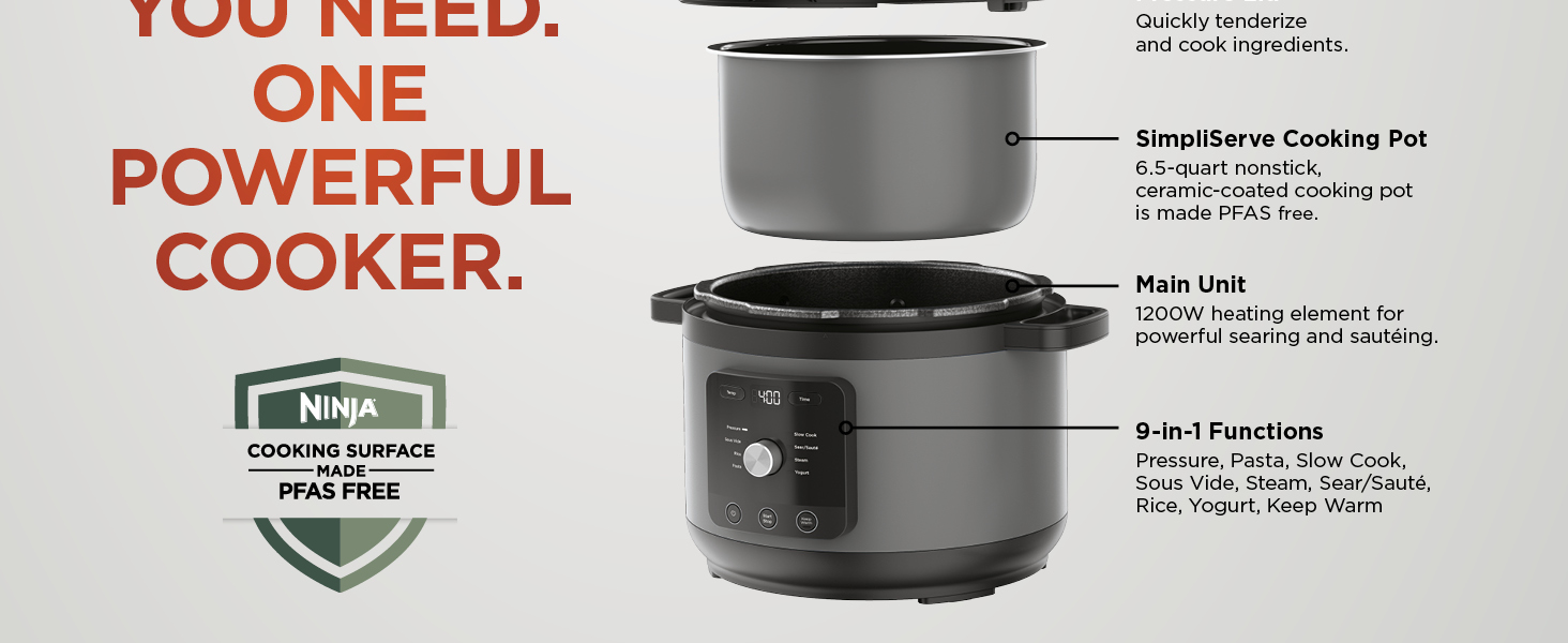 Everything you need in one powerful cooker.