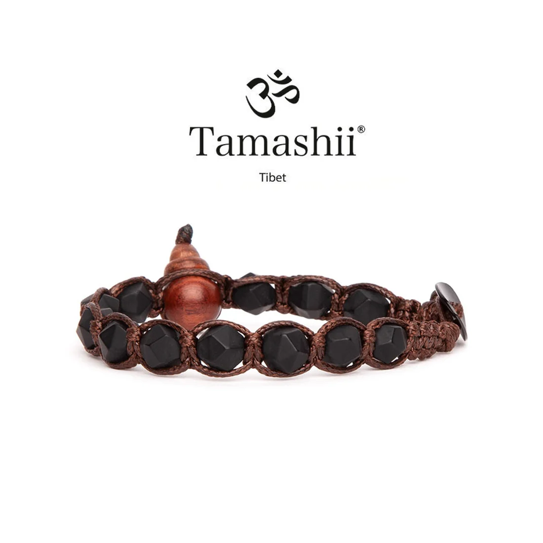 Bracciale Tamashii BHS911-64 onice nero opaco diamond cut