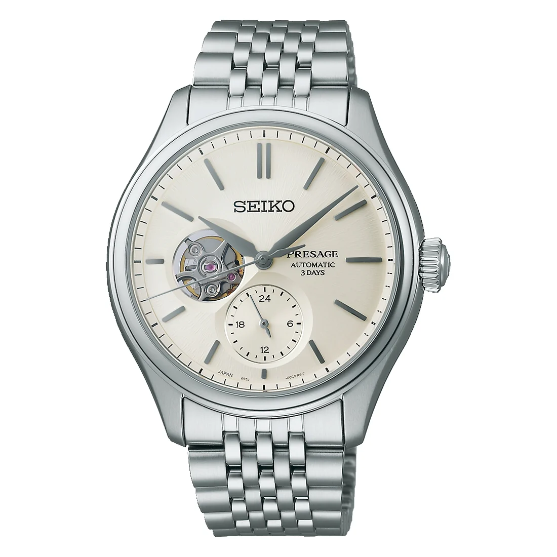 Orologio uomo Seiko Presage SPB469J1 Classic open heart bianco