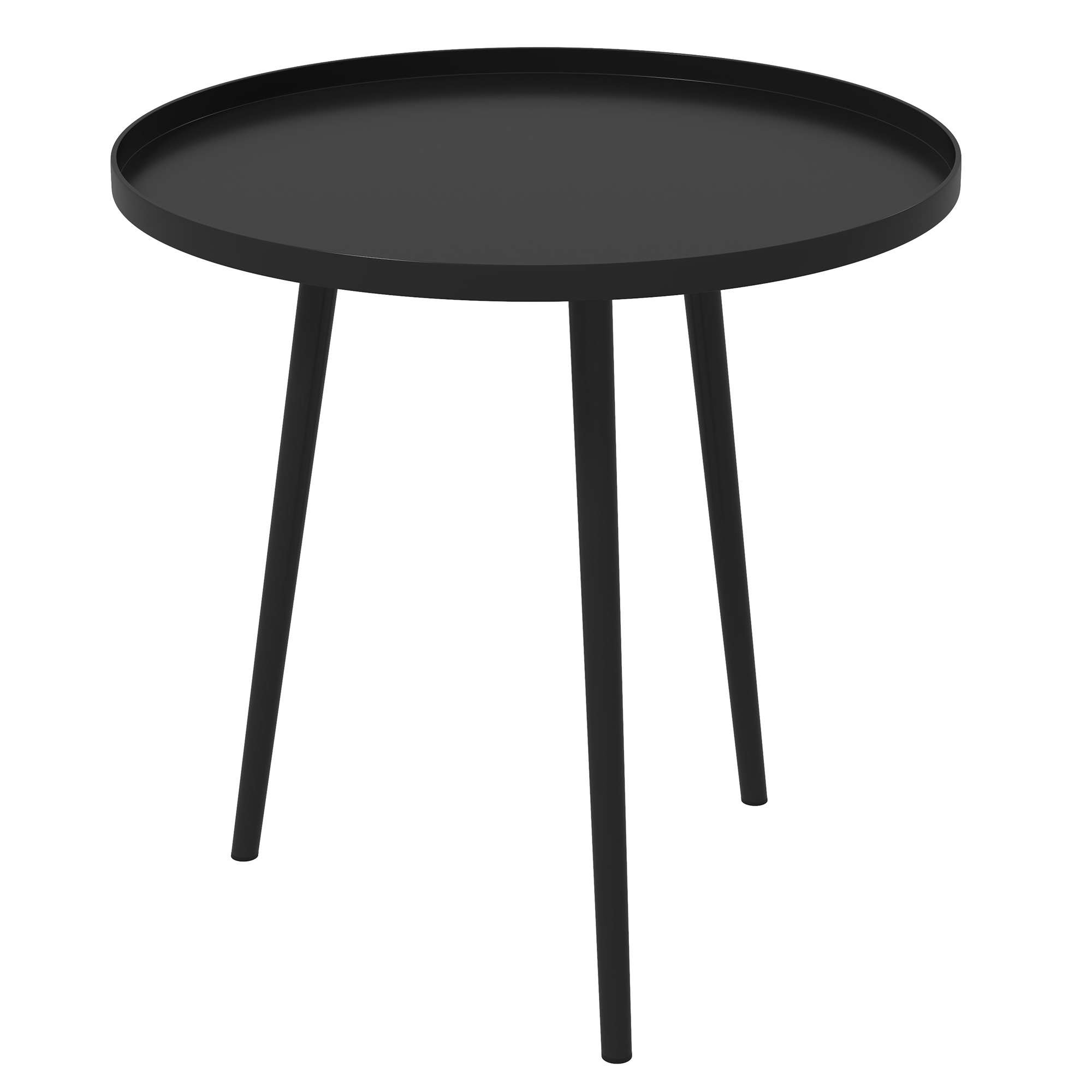 Outsunny Outdoor Beistelltisch, Gartentisch, runder Terrassentisch, Stahl, Ф40 x 50Hcm, Schwarz