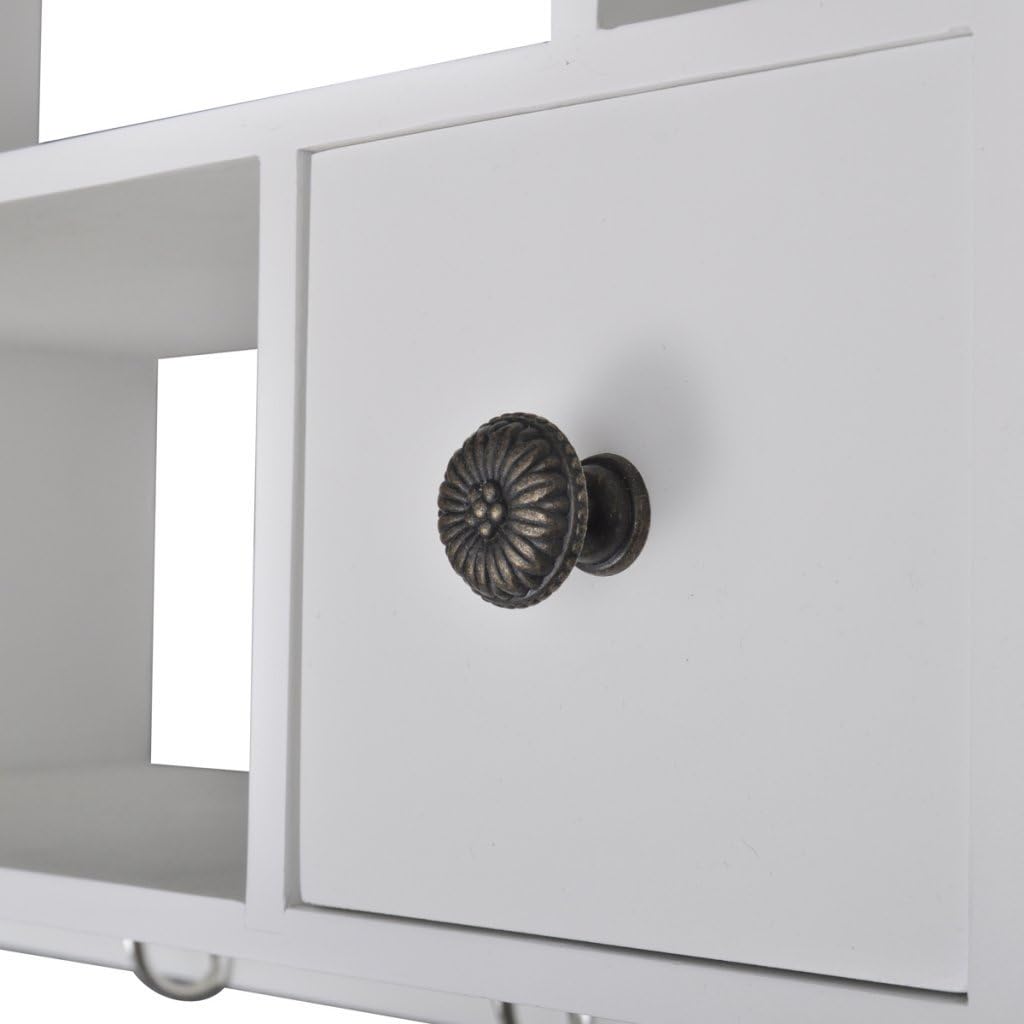 vidaXL Pensile a Muro da Cucina in Legno Bianco Armadietto Vetrinetta Credenza