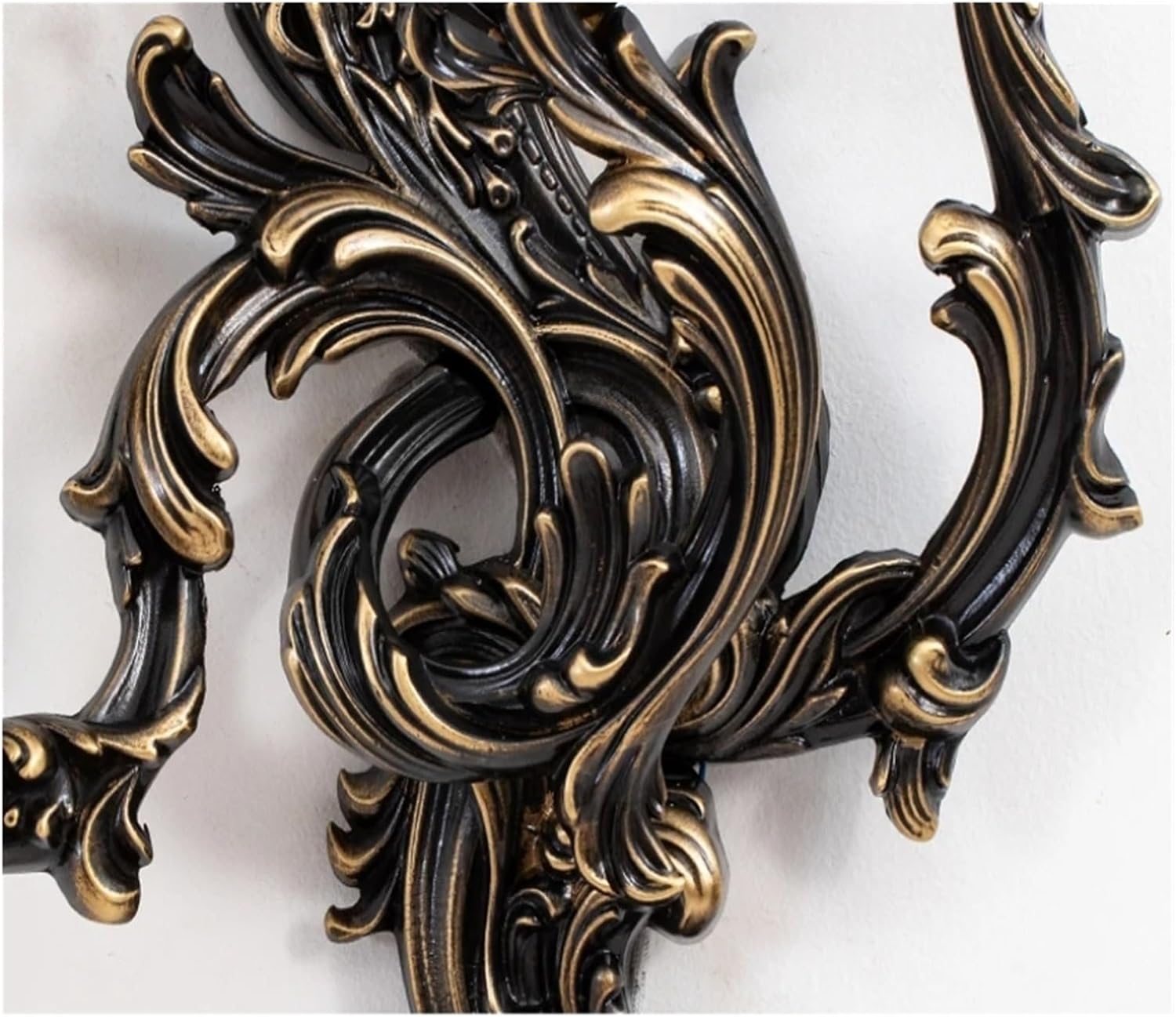 Französische Kupfer-Kerzenwandleuchte, Hotel-Palast-Villa-Retro-Wandleuchte, Innenleuchte, Schlafzimmer-Nachttischleuchte, Wandleuchte,Black-25 * 47cm