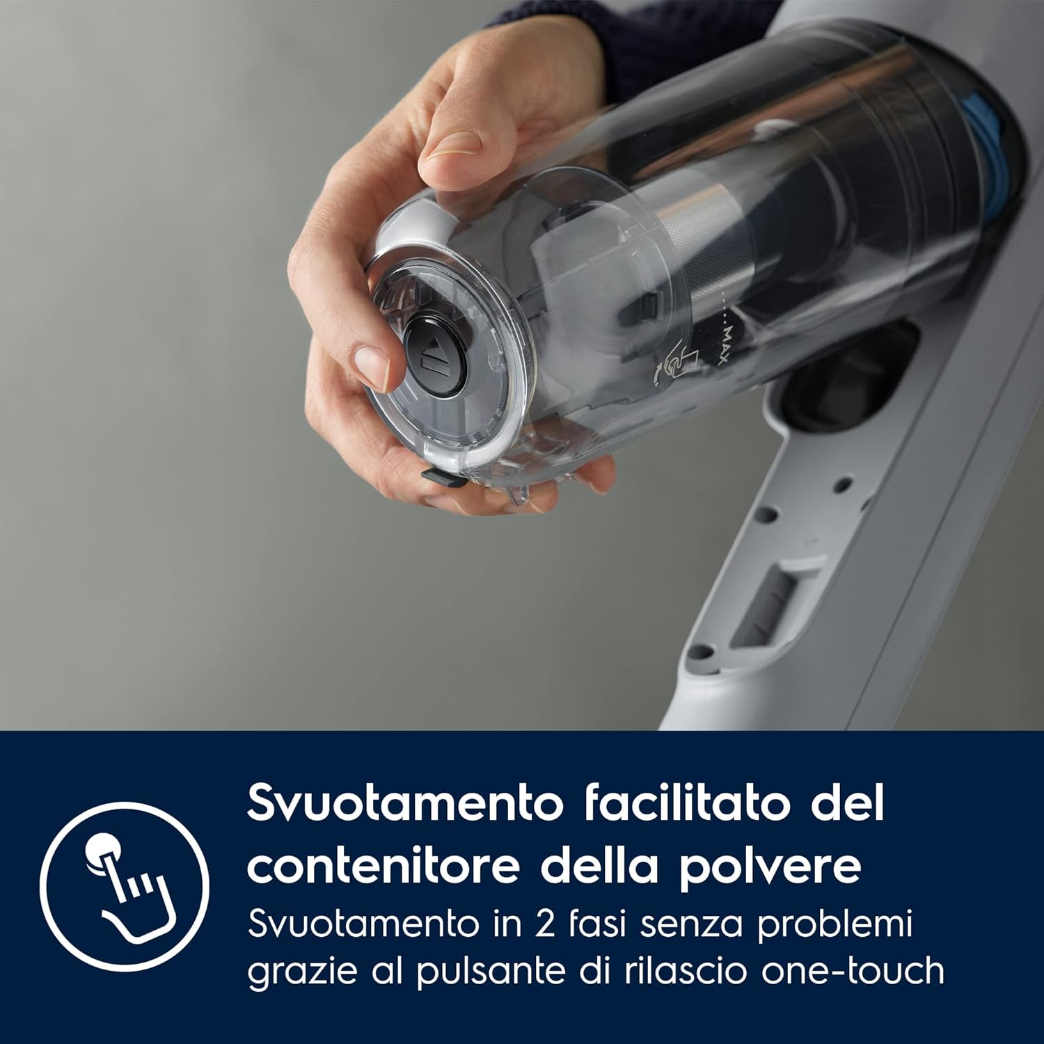 Electrolux Aspirapolvere Senza Filo, Serie Ultimate 700, 50 min di Autonomia, EP71AB14UG, Potente Aspirapolvere Portatile, Spazzola con Luci Guida, Spazzola per Spolverare, PetPro+, 80 dB, Urban Grey