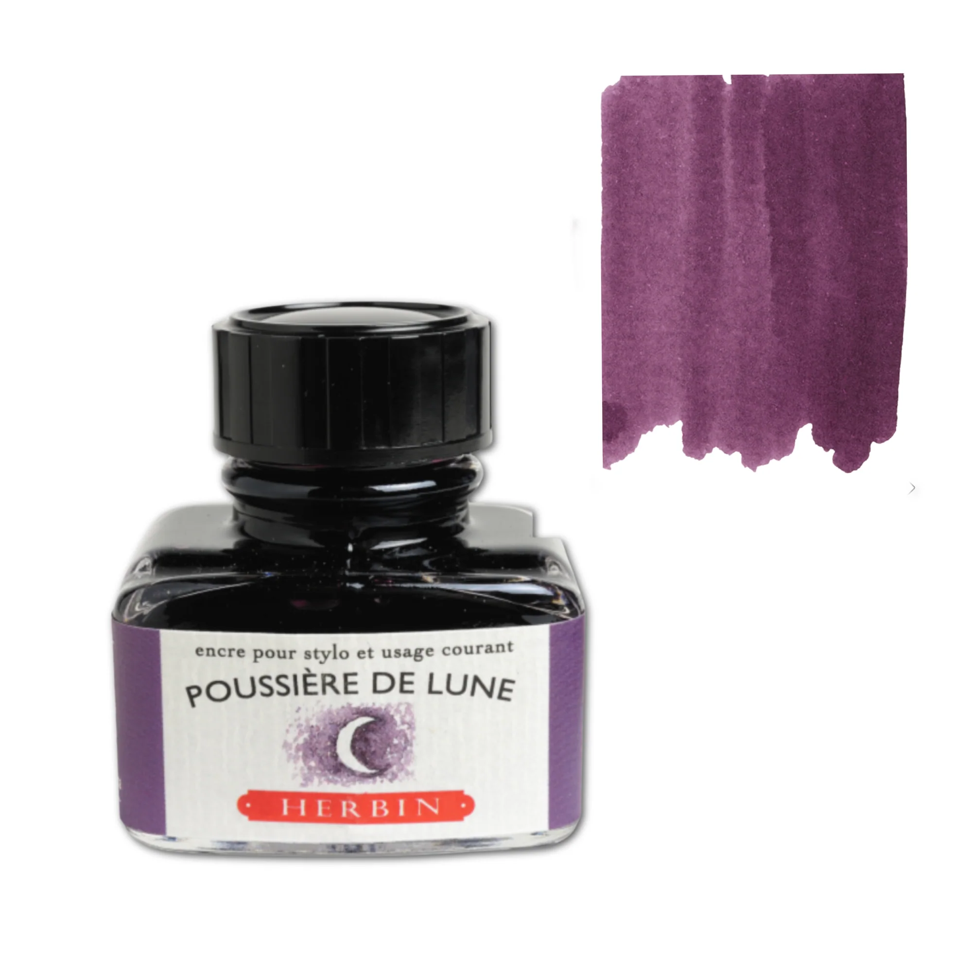 J Herbin Fountain Pen Ink - Poussiere de Lune (Dark Dusty Purple)
