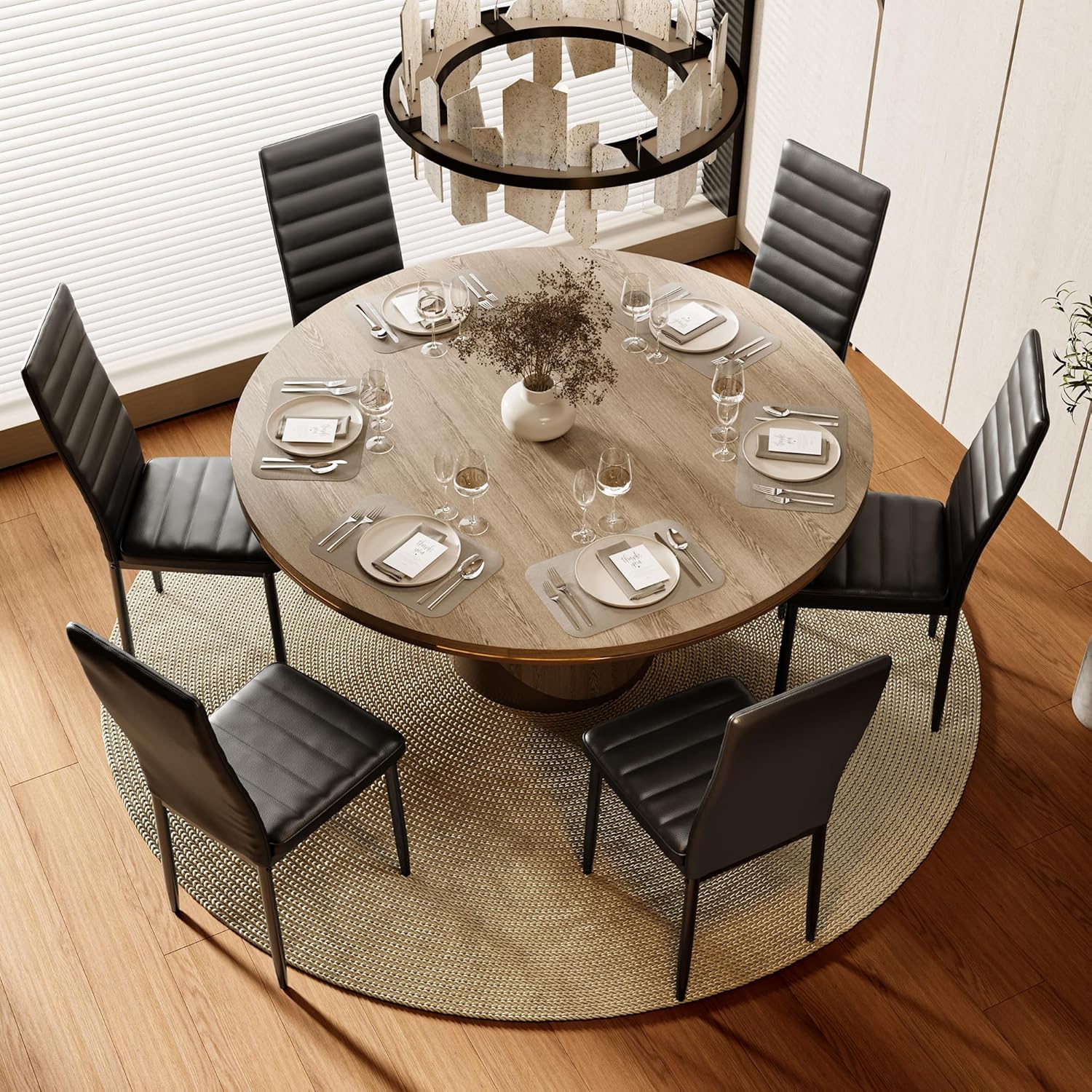 Bealife Set di 6 Sedie da Pranzo con Schienale Alto Imbottite Moderne per Cucina e Sala da Pranzo, Grigio Scuro Flanella