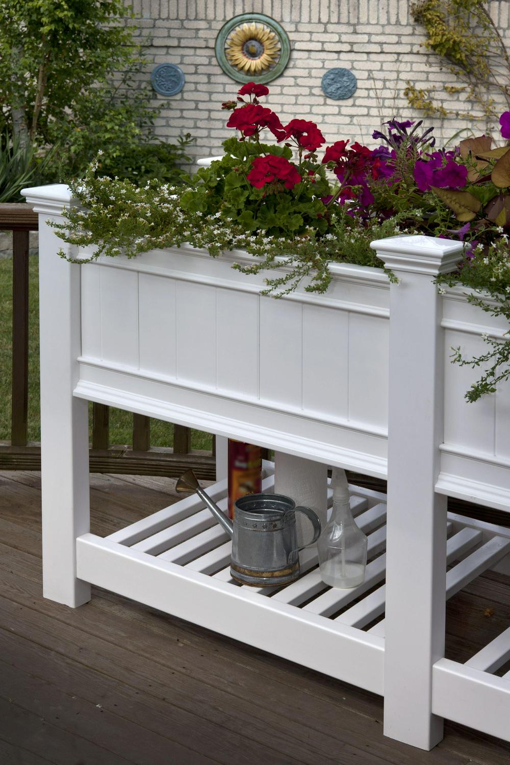 Vita Vinyl Extension Kit for Cambridge Planter, White, Durable & Maintenance Free, VA68215