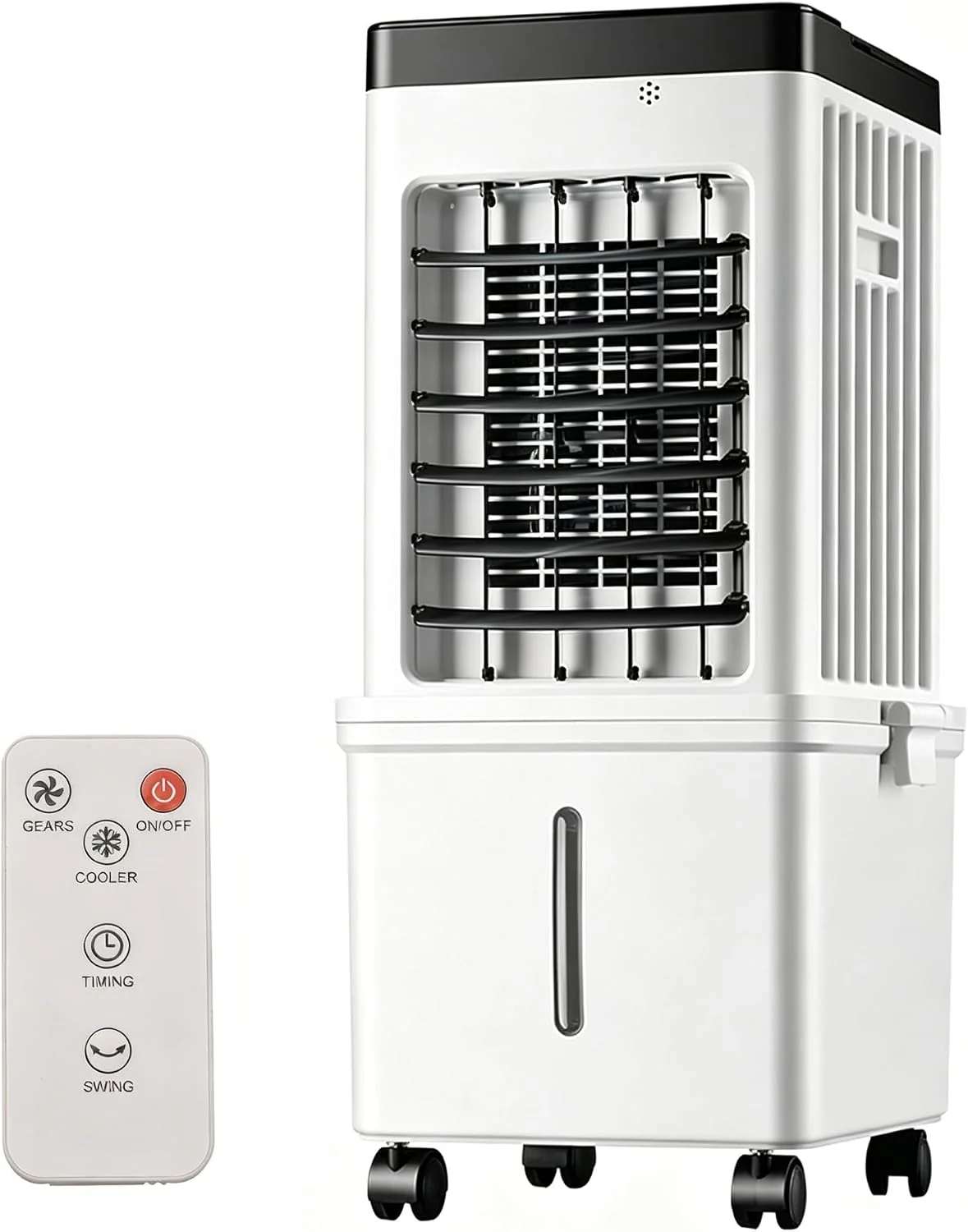 3-In-1 LuftküHlventilator & Luftbefeuchter, 60 Cm Tragbarer LuftküHler, 15l Wassertank, Mit 4 Rollen & Griff, 3 Geschwindigkeiten & 3 Modi, 7,5h Timer