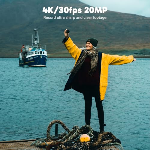 AKASO EK7000 Pro   Fotocamera sportiva 4K con scheda MicroSDXC 128 GB, 20 MP WiFi Action Camera Sportiva con Touch Screen EIS Stabilizzatore, Telecomando, 170° Angolo Regolabile, Impermeabile 40 M e 2 : Elettronica