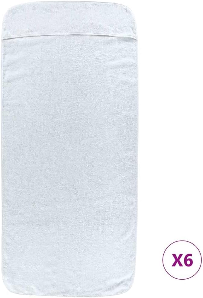 Furniture Select Strandtücher, 6 Stück, weiß, 60 x 135 cm, Stoff, 400 g/m²