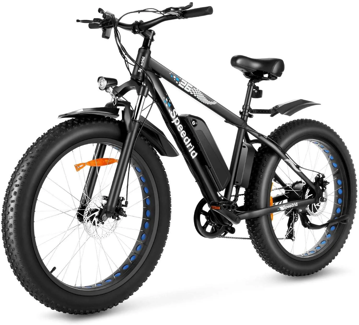 Speedrid Electric Bike 48V 500W Fat Tire Electric Bike Snow Bike 26&prime;&prime; 4.0, 48V 10Ah Removable Battery and Professional 7 Speed