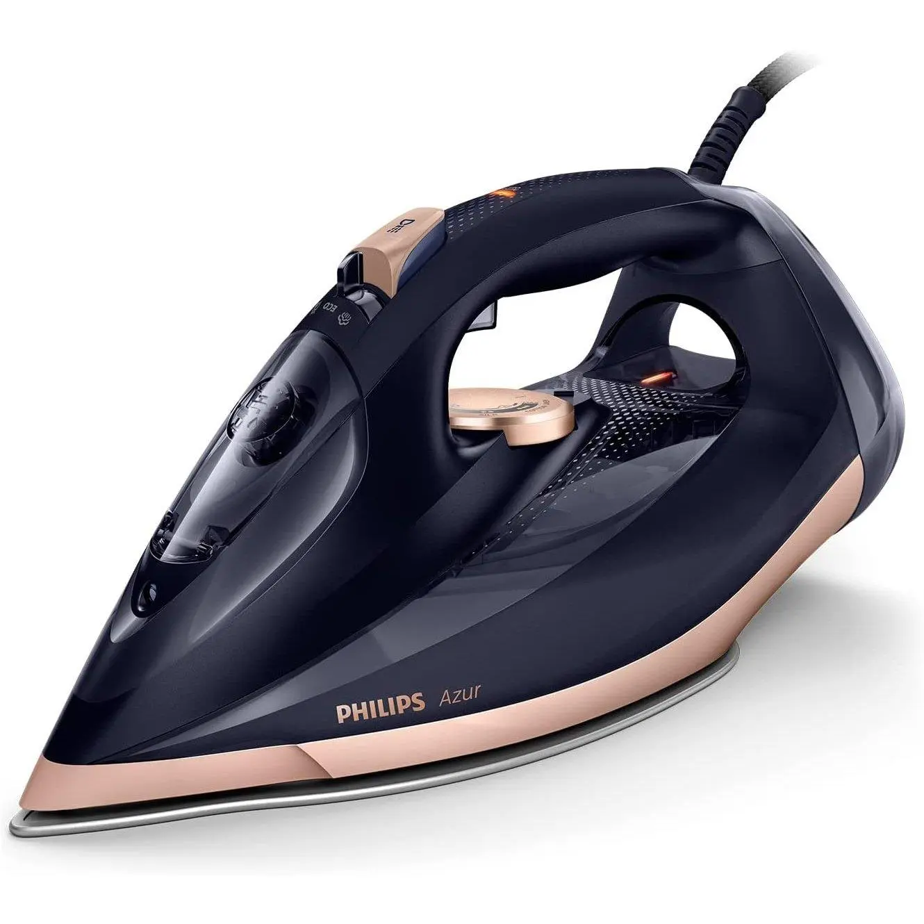 Philips Azur Ferro da Stiro a Vapore - 3000W, Vapore 55g/min, Colpo di Vapore, 250g, Piastra SteamGlide Elite, Nero (GC4909/60)