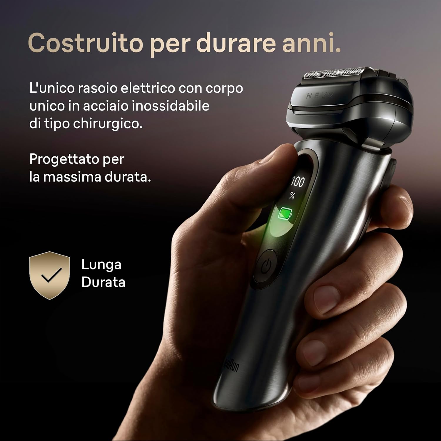 Braun NEVO Rasoio Elettrico Barba, Custodia Da Viaggio, NEVO15115C, Grafite