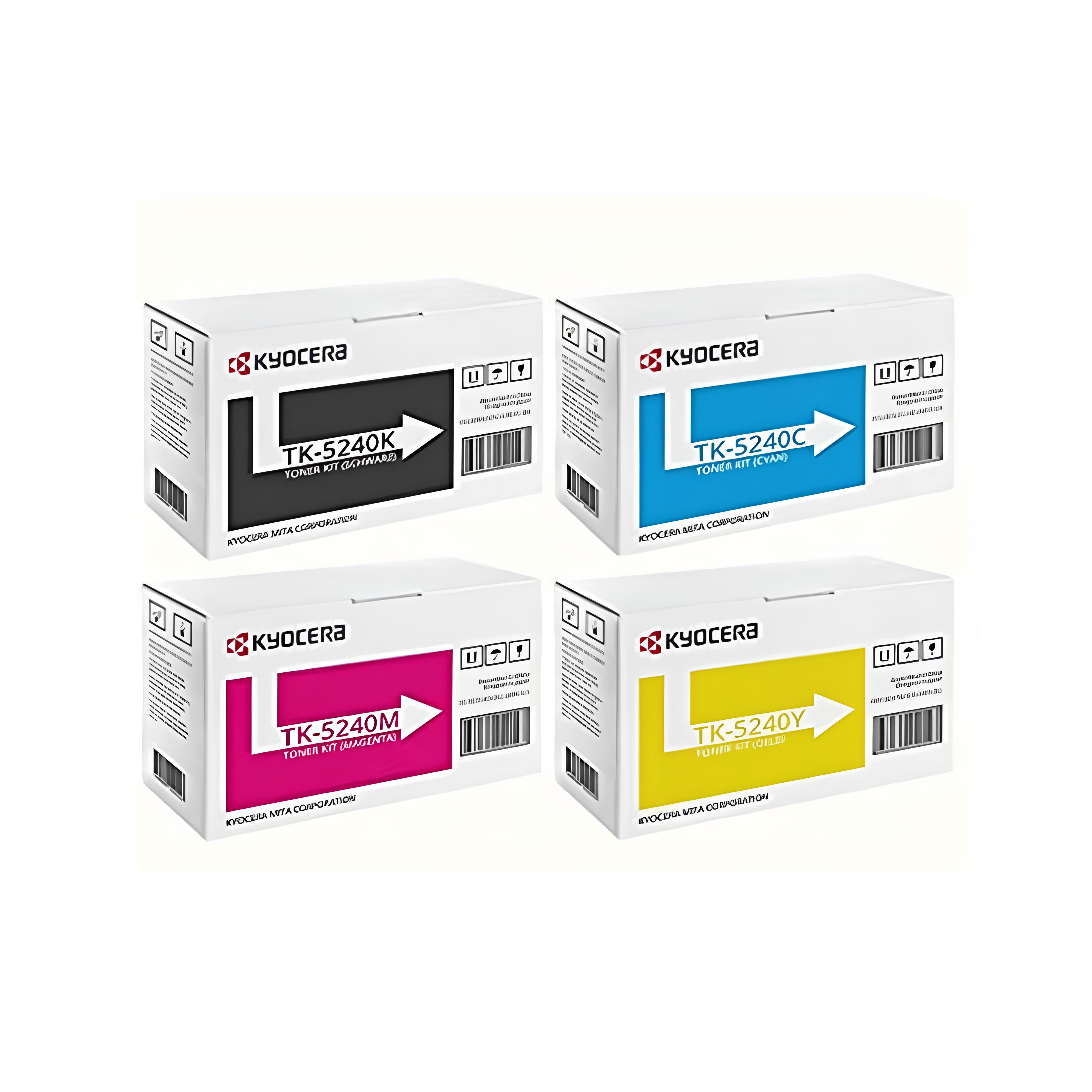 Toner-Multipack TK-5240 4-teilig Schwarz Cyan Magenta Gelb für Ecosys M5526cdn M5526cdw P5026cdn P5026cdw