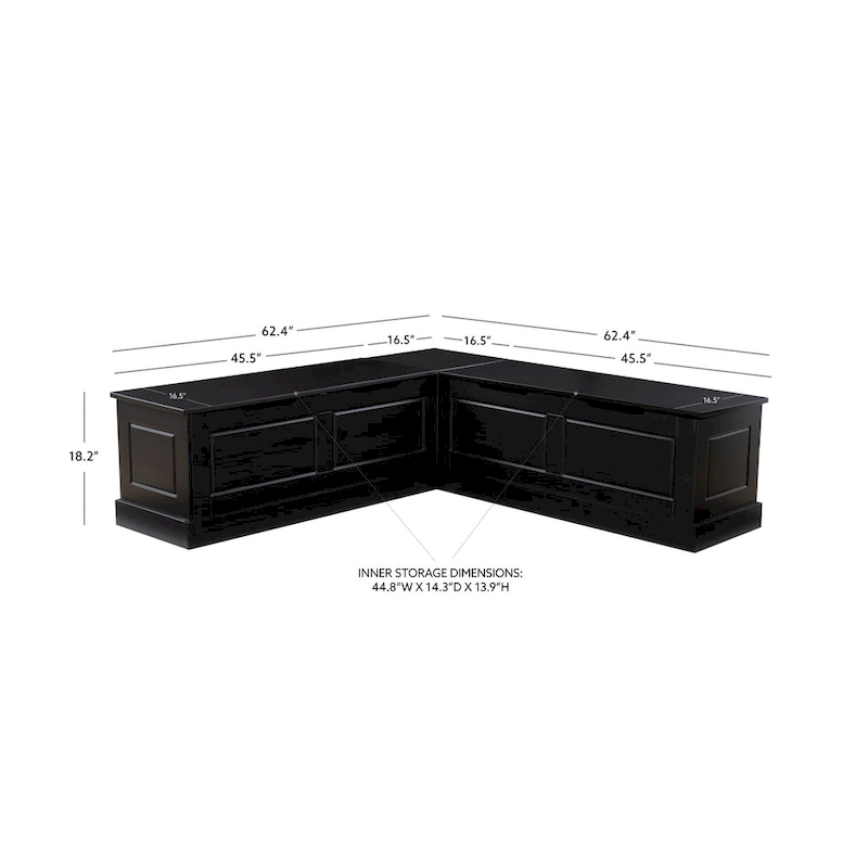 Josie L-shaped Backless Breakfast Nook Bench
