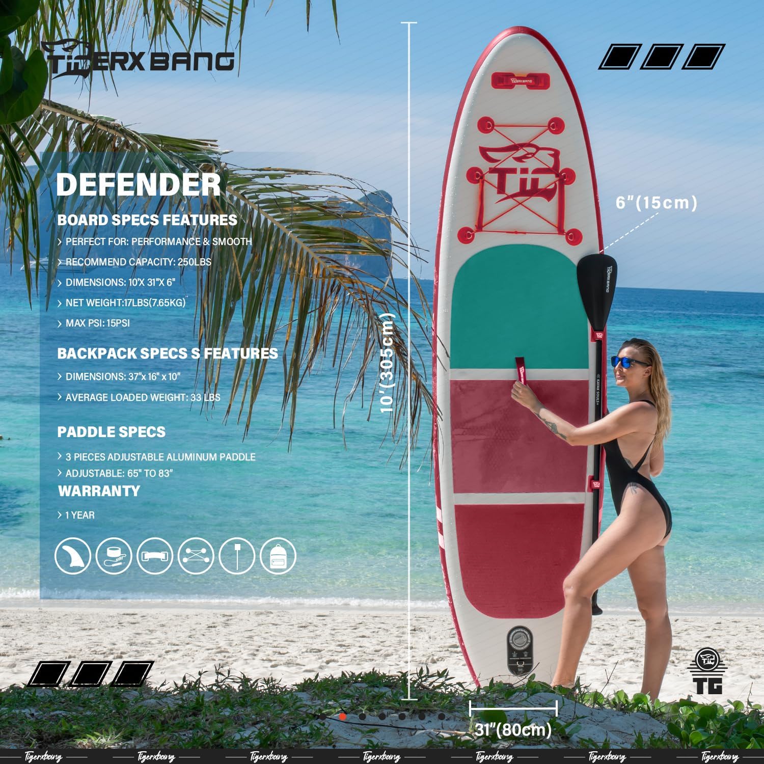 Stand Up Paddle Boards 10'6'' x 32'' x 6''丨10' x 31'' x 6'' with Premium SUP Board Accessories, Inflatable Paddle Boards for Adults/Kids Stand Up PaddleBoarding