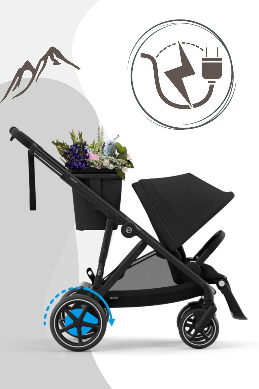 Kombi-Kinderwagen e-Gazelle S Kinderwagen mit E-Antrieb