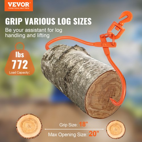 VEVOR Holzschleuderzange, 18 Zoll, 2 Klauen, Holzhebezange, robust, drehbar
