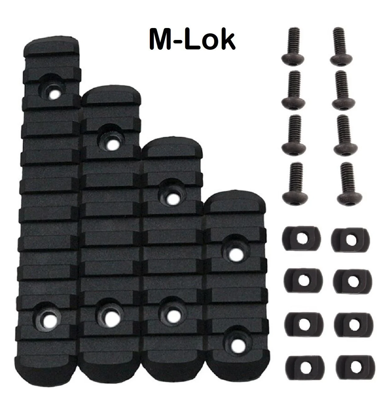 Rails 4 piece Polymer Rail Sections Set for Handguards with Camming T-Nuts