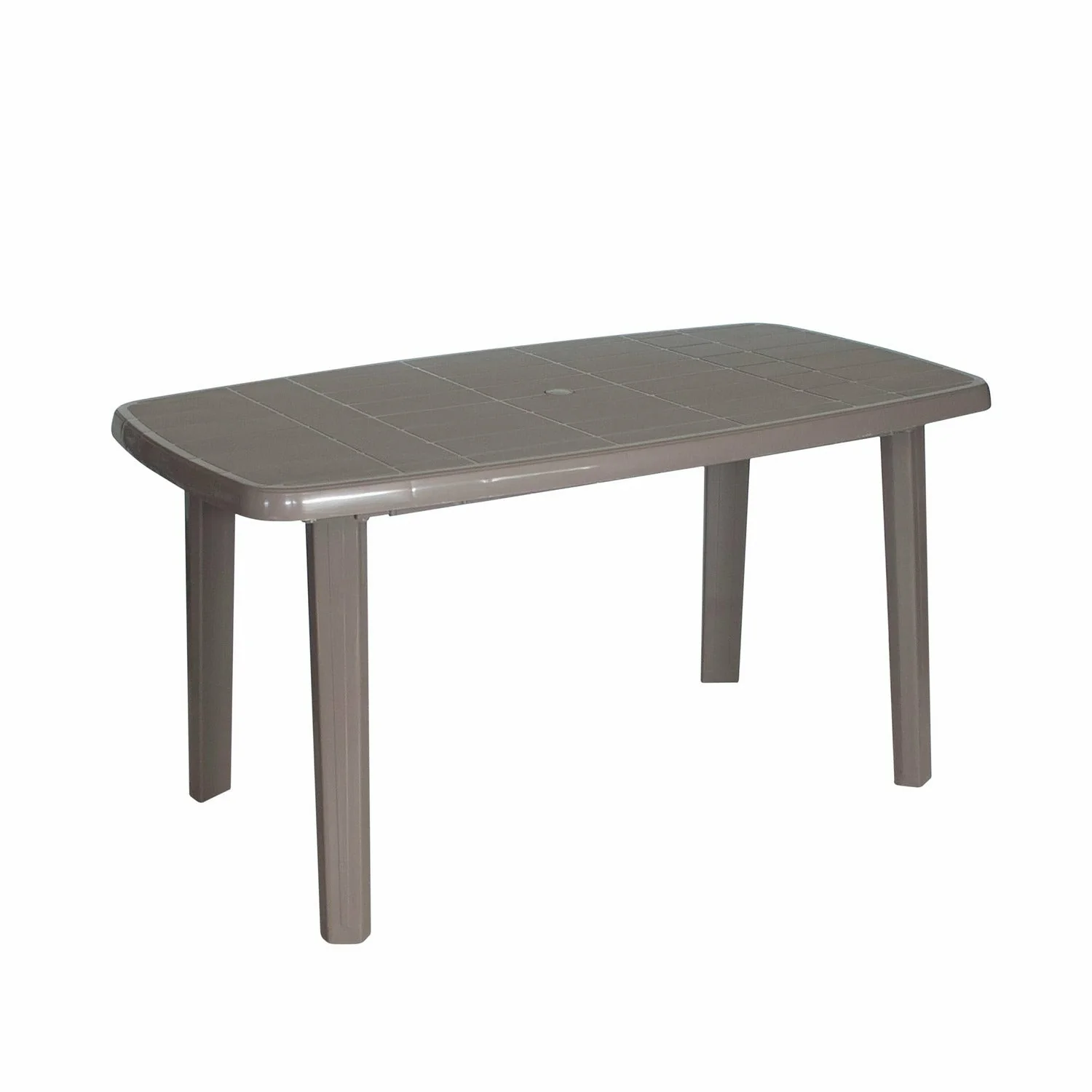 Tavolo da giardino rettangolare in resina tortora Sorrento - 140x80 cm