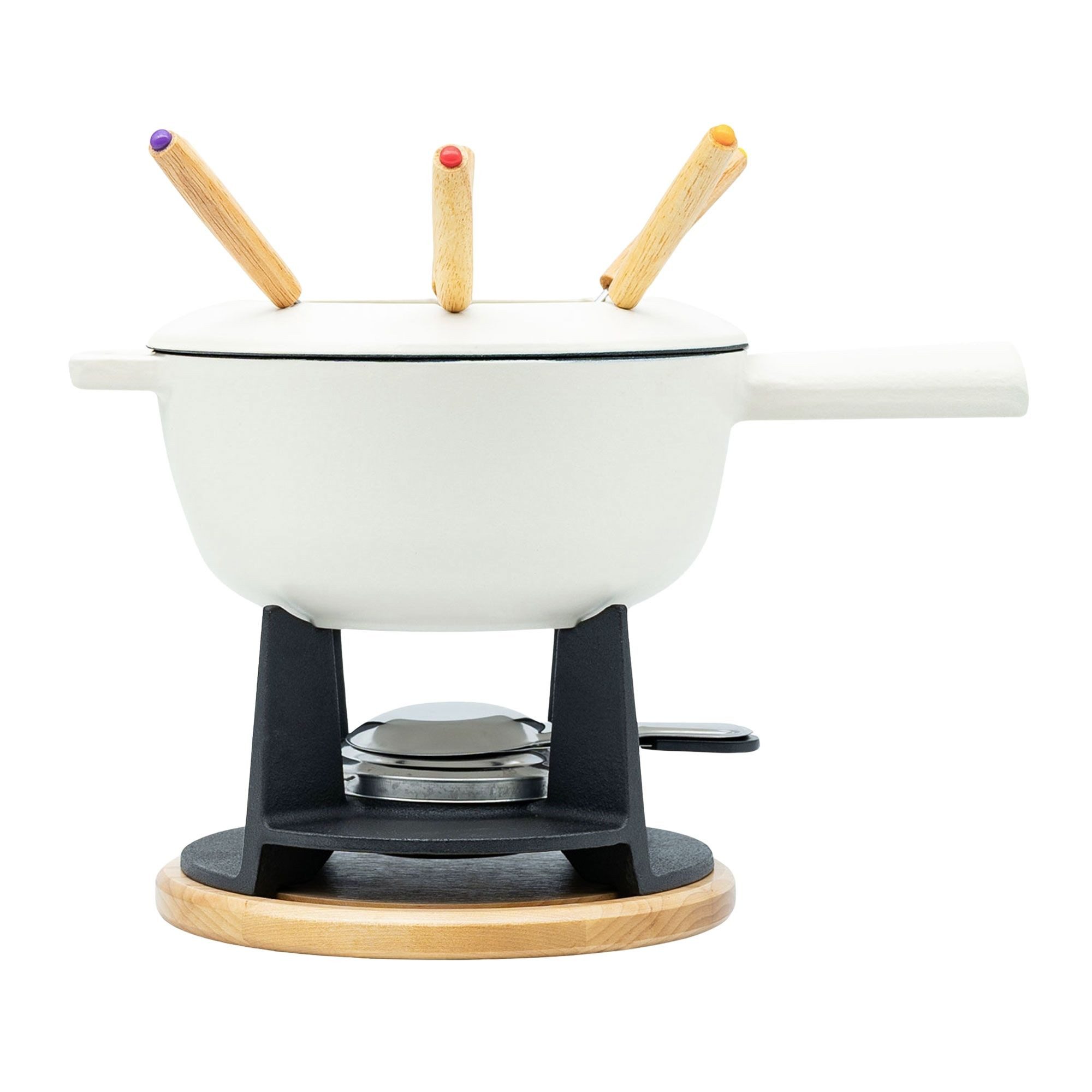 Fondue osoltus Fondue Käsefondue Gusseisen Blanc de Lait Weiß Emaille