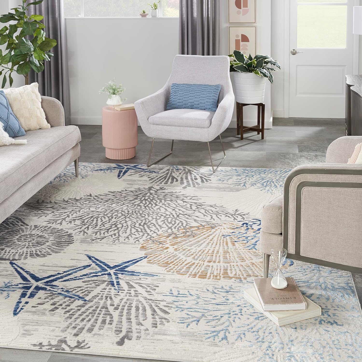 Nourison Home Pompeii Ivory Grey Blue 7'10