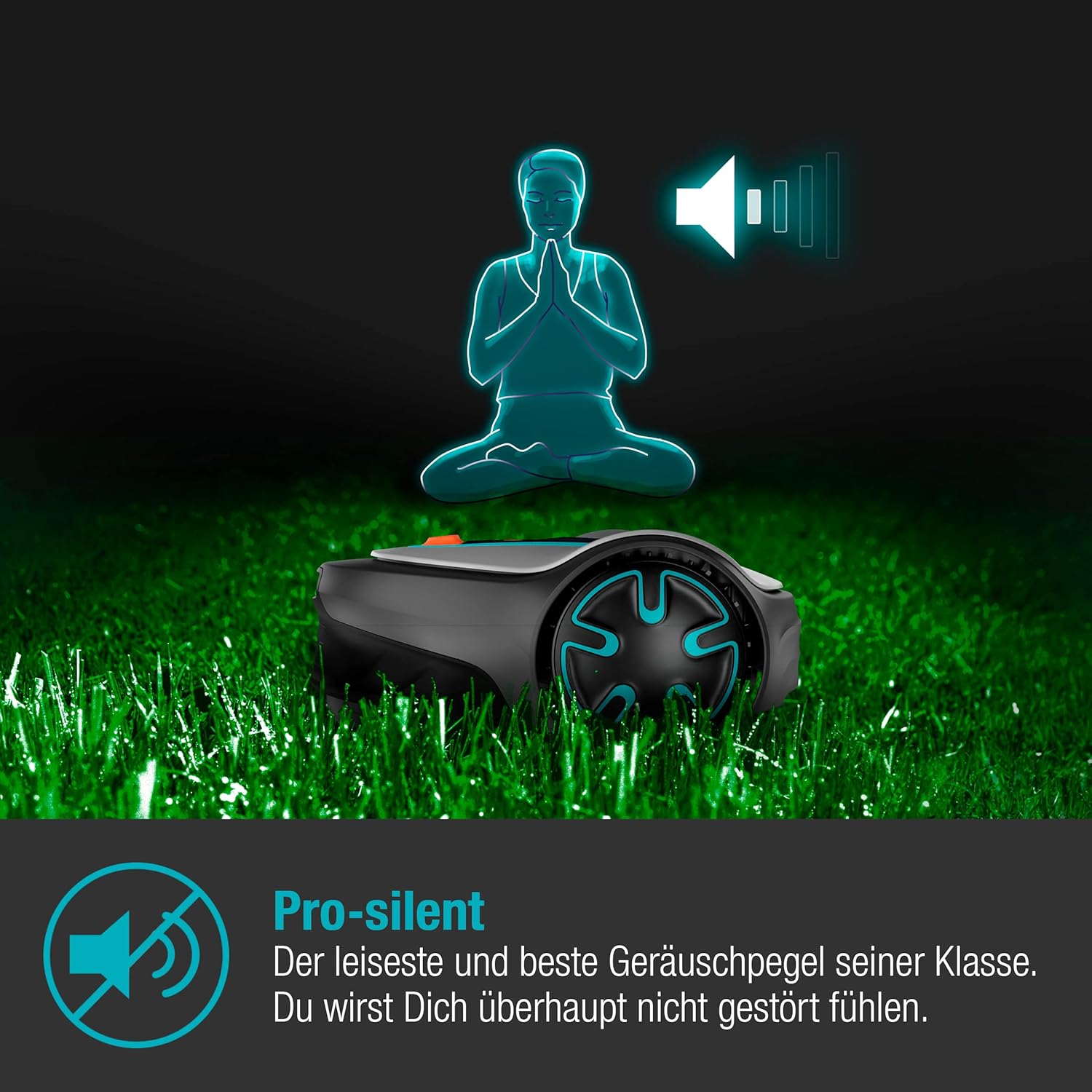 Gardena Robotmaaier SILENO minimo 500 m: intelligente grasmaaier met optimale connectiviteit, programmeerbaar met Gardena Bluetooth-app, DE-versie (15202-20)