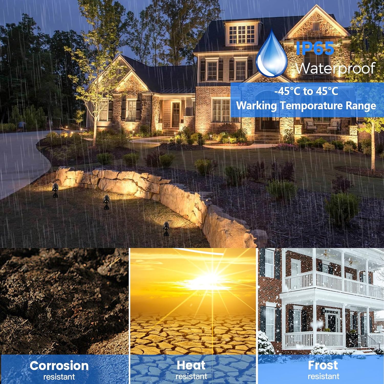 Gardencoin Außen-Landschaftsstrahler aus massivem Messing, 12 V, robuste Niederspannungs-LED-Landschaftslichter, wasserdicht, für Gartenbeleuchtung, Bronze-Akzent-Beleuchtung ohne Glühbirne (klassisch