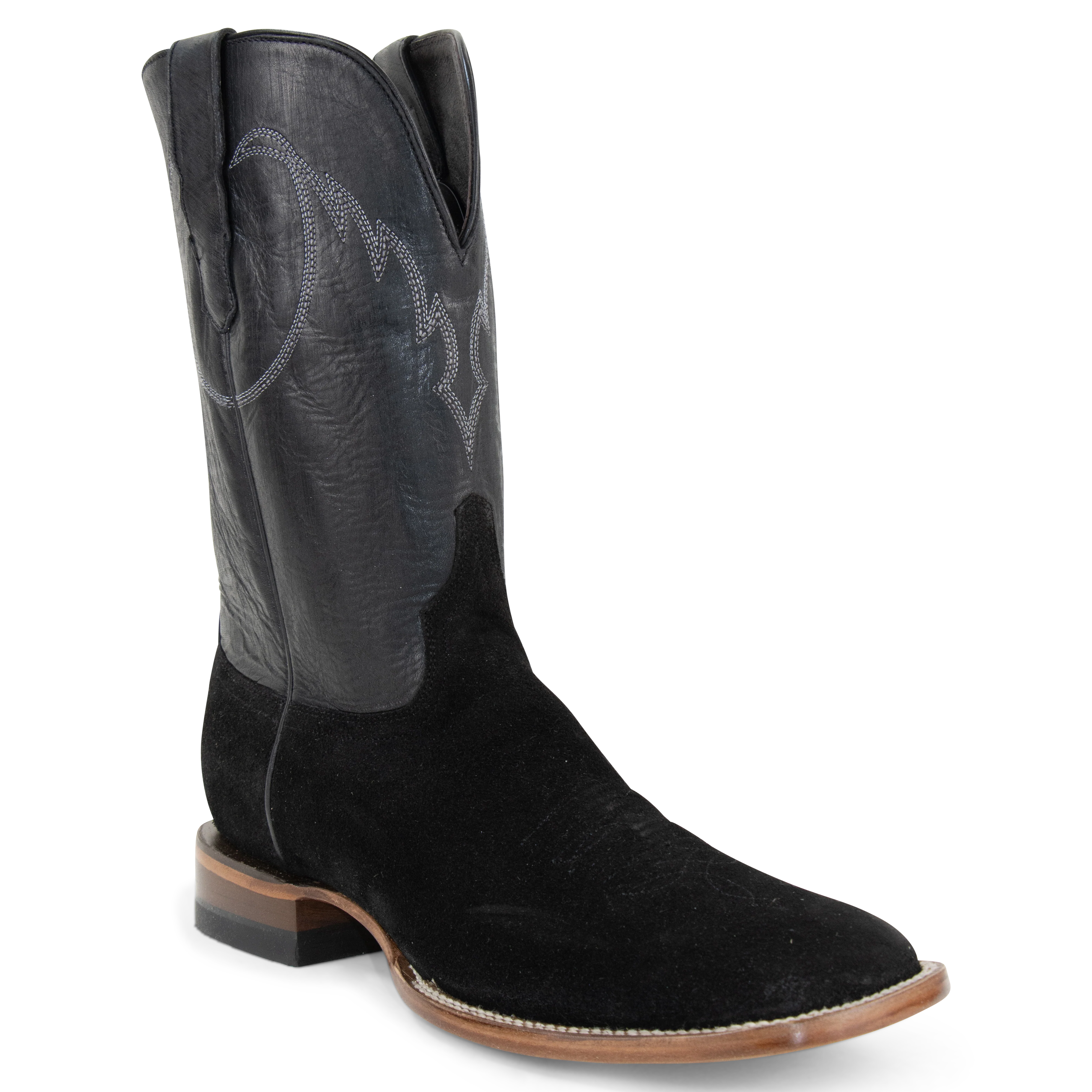 Resistol Boots Black Roughout Square Toe