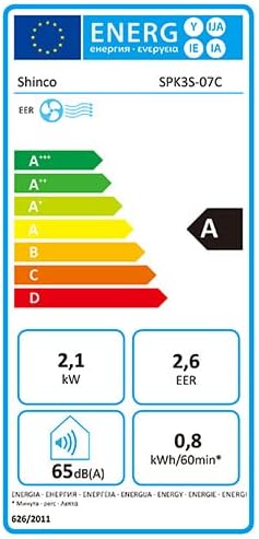 SHINCO Mobile Klimaanlage mit Abluftschlauch, 9000BTU, 2,6 kW, Kühlen&Ventilieren&Entfeuchten, Mobiles Klimagert mit Schlafmodus, Raumgre bis 22㎡, 24-Stunden-Timer