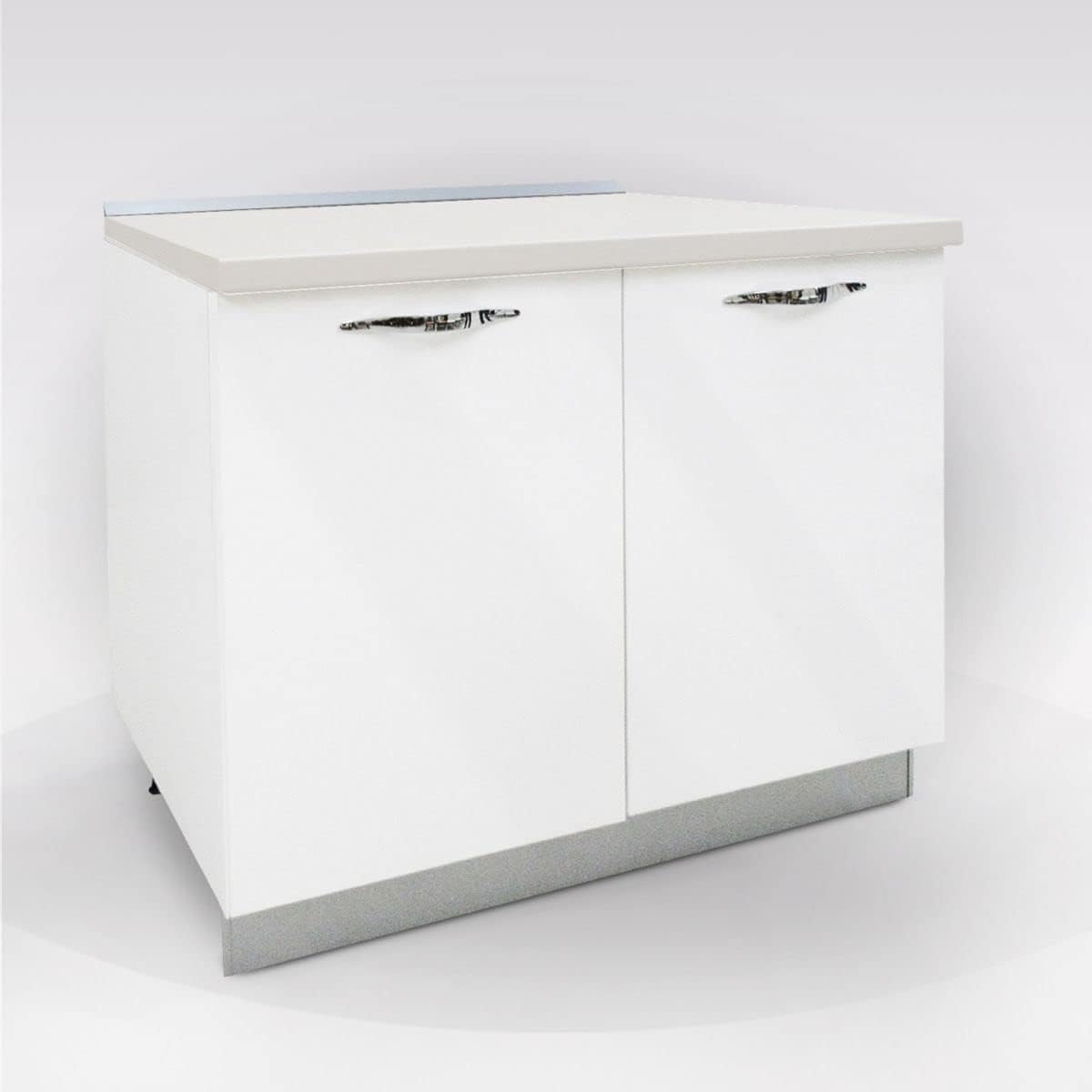 My Brand Germanvox Mobile Armadietto Base da Cucina a terra 90 cm 2 ante bianco lucido