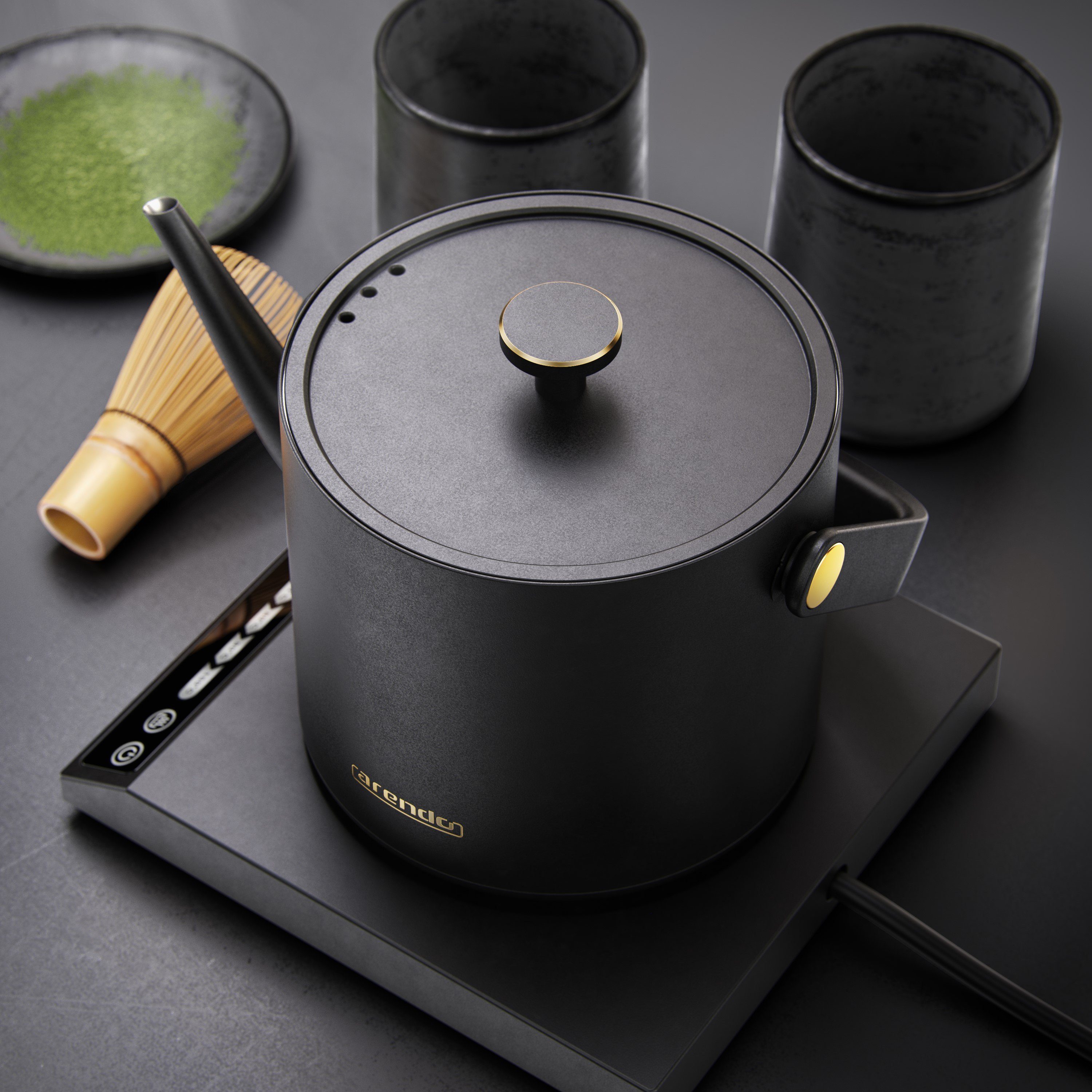 Wasserkocher aus Edelstahl, mit Temperatureinstellung, Retro Design, Teekocher