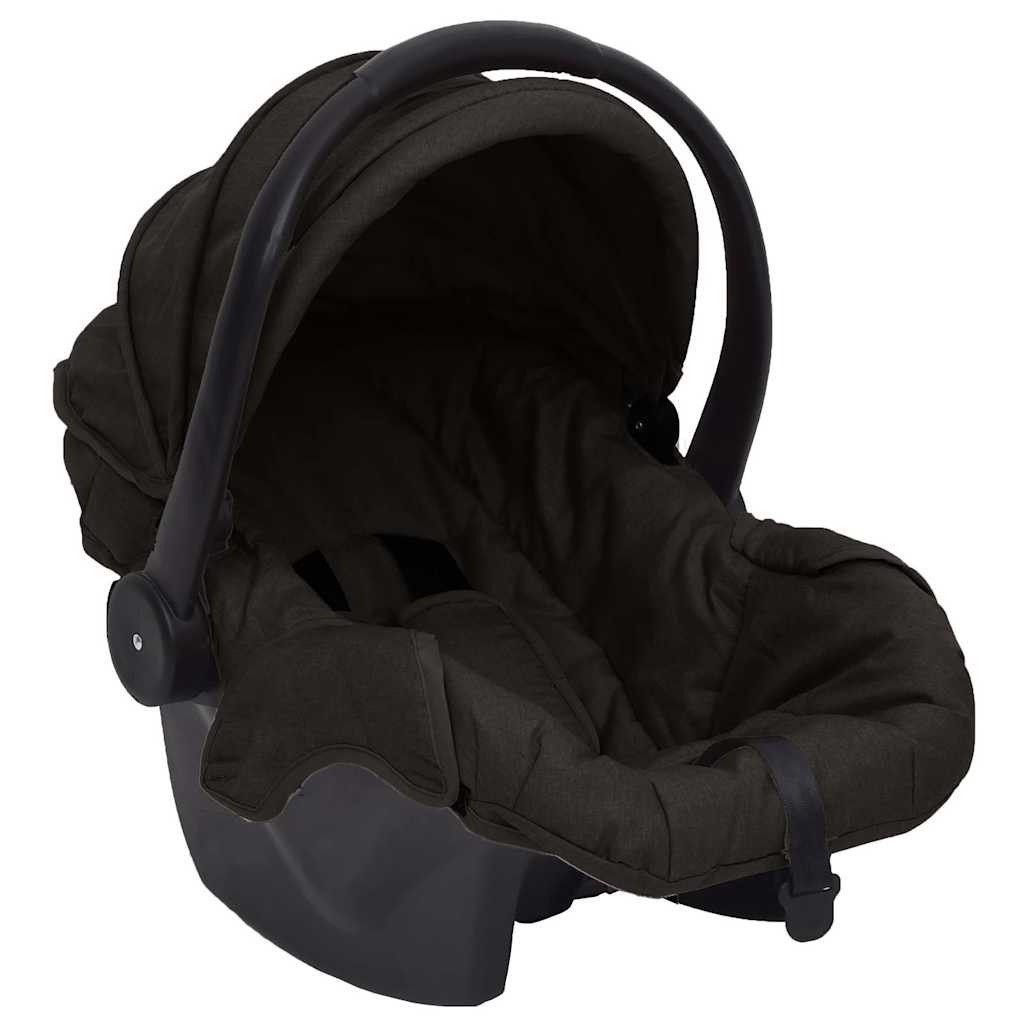 Kinder-Buggy 3-in-1 Kinderwagen Anthrazit und Schwarz Stahl