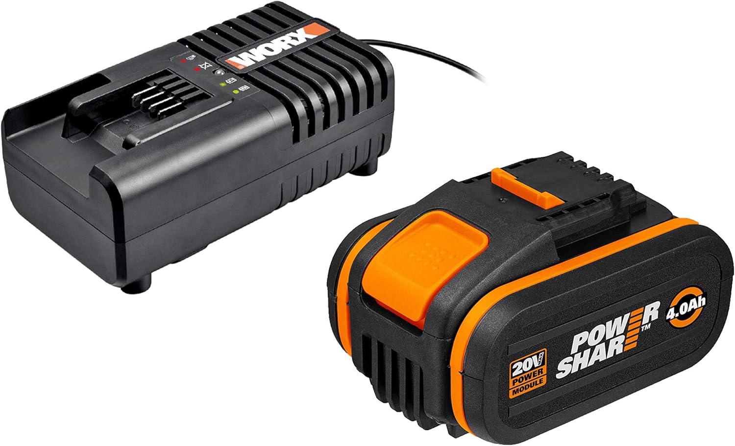 WORX WG252E.9 Akku Teleskop Heckenschere - 45cm Schnittbreite - 10-Fach Verstellbarer Teleskopstiel bis 3,20 Meter Hhe - PowerShare kompatibel - Ohne Akku & Ladegert