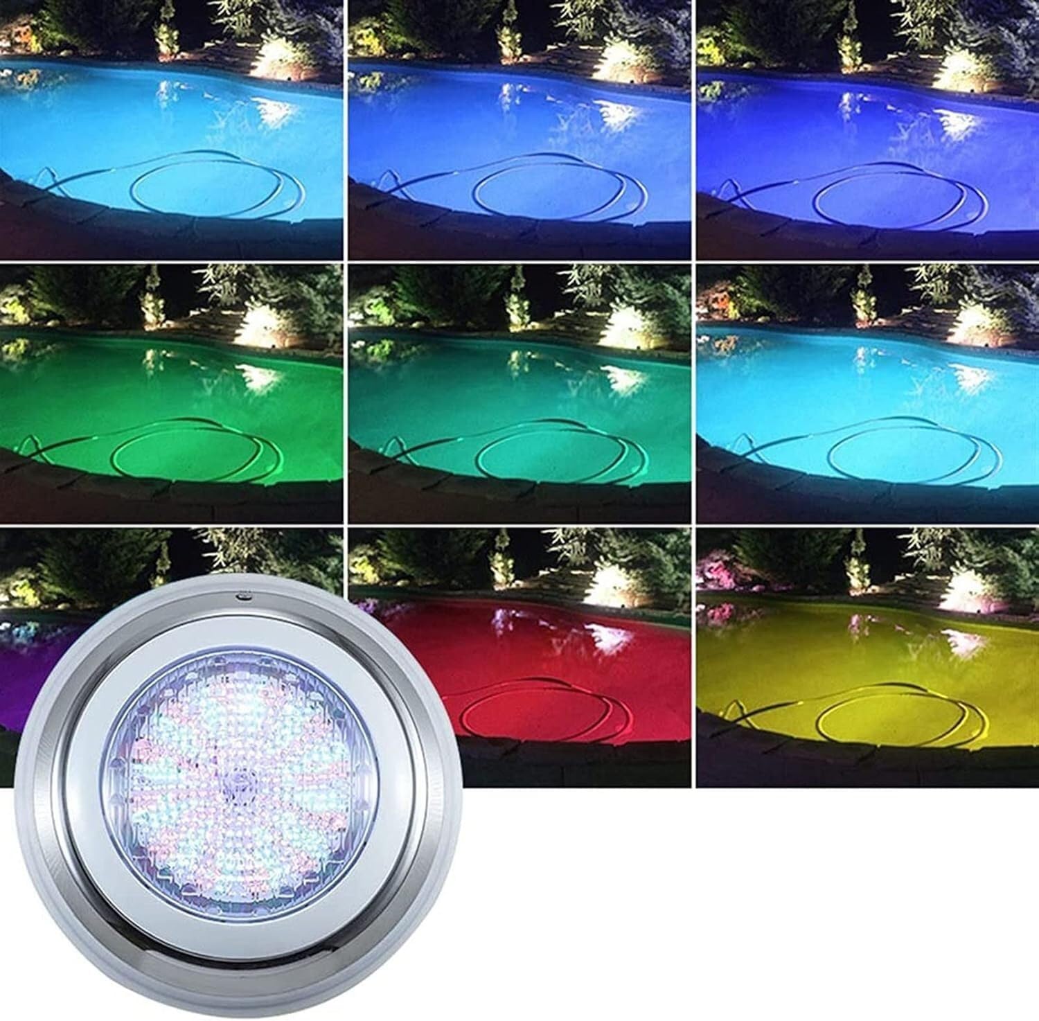 LED-Poolleuchte, Unterwasserlampe, für Brunnen mit Fernbedienung, Unterwasserbeleuchtung, RGB für Außenbereich, Garten, Pool (35 W (12 V))
